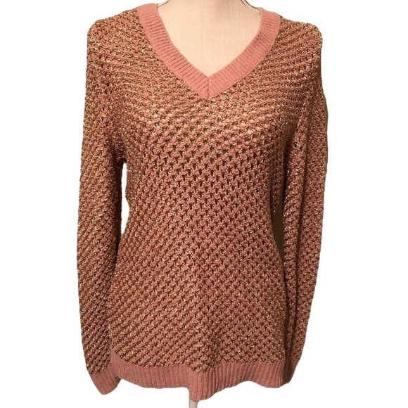 International concepts(new) v neck pullover, pink, lg - Picture 1 of 6